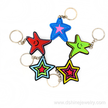 Soft PVC 3D Cartoon Star Promotional Key Chains